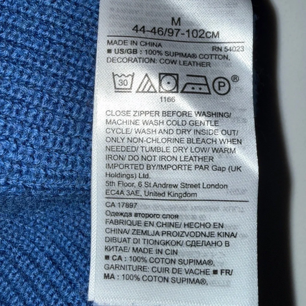 Banana Republic Men’s Supima Cotton Ribbed ¼-Zip Sweater Blue Size Medium